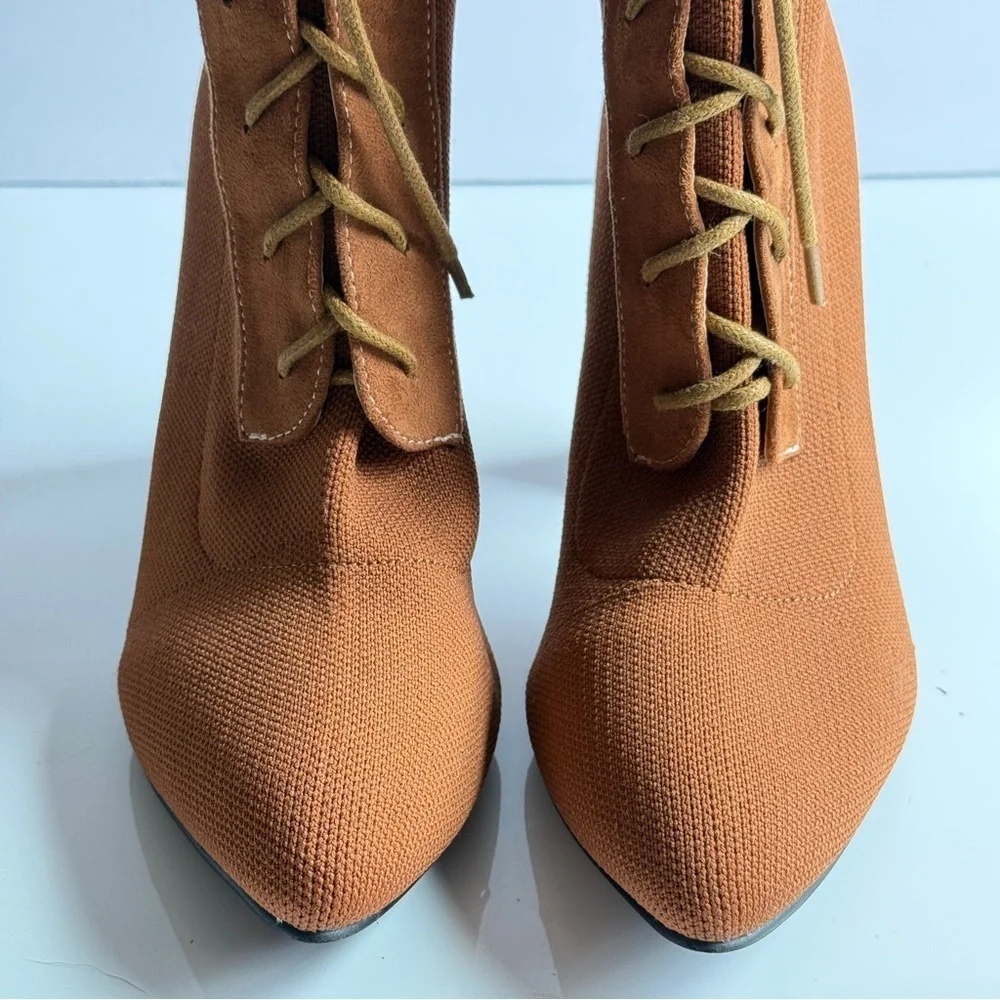 Cuccoo Sock Boots Brown Minimalist Knit Chunky Boot Size 7